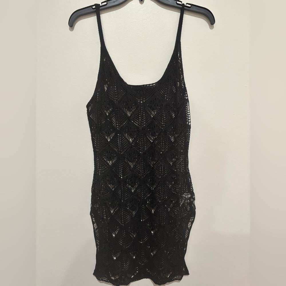SHEIN Black Mesh Knit dress swimsuit cover up